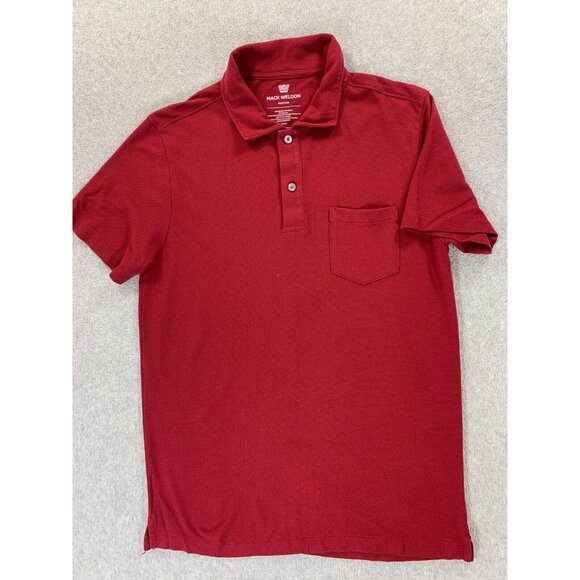 Mack Weldon Aeroknit Short Sleeve‎ Polo Shirt (Men's Medium) Blood Red - Picture 1 of 9